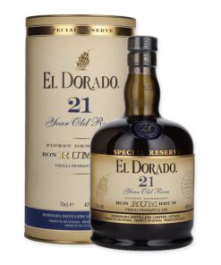 Ontdek El Dorado 21 Year Old Special Reserve, een bekroonde rum met rijke smaken van donkere chocolade en toffee, perfect voor een luxe genietmoment.