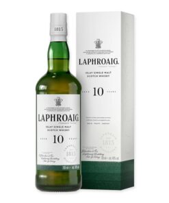 Proef de Laphroaig 10-year-old: een Schotse single malt whisky met een onderscheidend rokerig profiel en een diepe turfachtergrond.