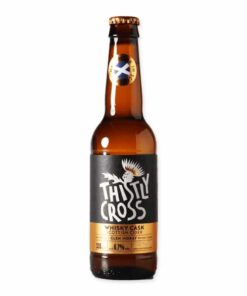 Ervaar Thistly Cross Cider Whisky Cask, de unieke Schotse cider gerijpt in whiskyvaten. Perfecte balans tussen zoete appels en rokerige whiskytonen.