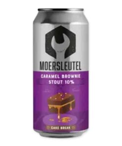 Proef de De Moersleutel Cake Break Caramel Brownie Stout met smaken van chocolade en caramel voor een exclusieve bierbeleving.