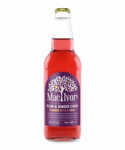 Geniet van Macivors Plum & Ginger Irish Cider, een unieke Ierse cider met pruim en gember. Ideaal voor bij een maaltijd of als verfrissend drankje!