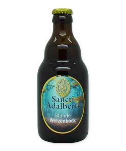 Ontdek Sancti Adalberti Blonde Weizenbock, een ambachtelijk Nederlands bier met rijke smaken van banaan en kruidnagel, perfect bij traditionele gerechten.